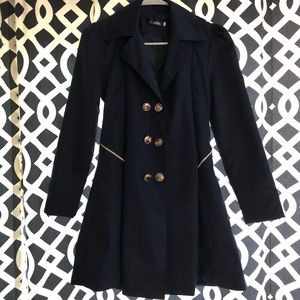 Navy Blue Fitted Coat